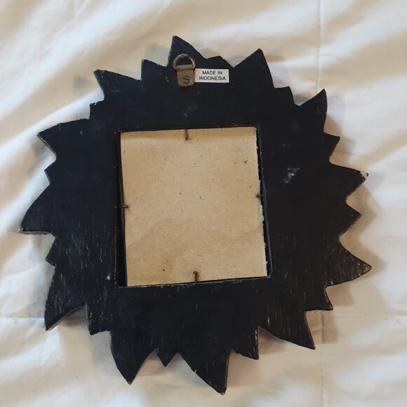 Vintage Wooden Sun and Moon Mirror - Picture 2 of 9